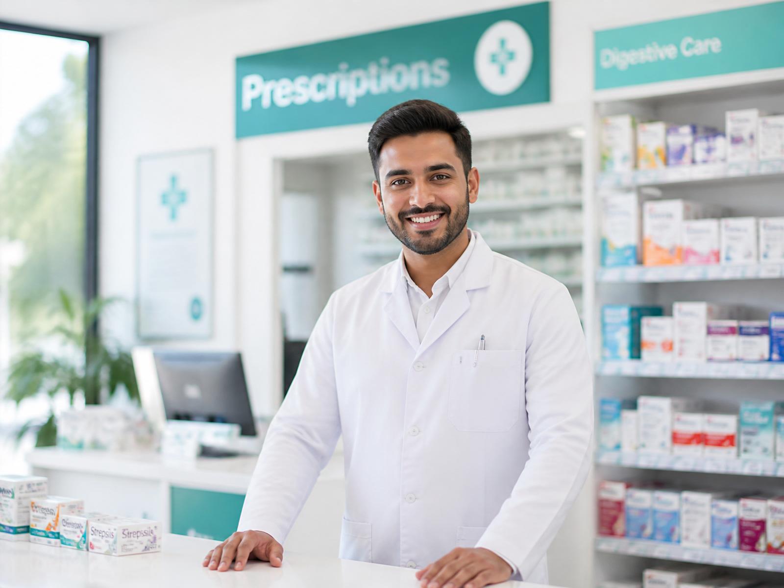 Pharmacien EXCELLENCE PHARMA dans une pharmacie moderne